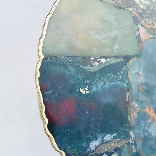 Green Agate Organic Edge Side/Coffee Table-1