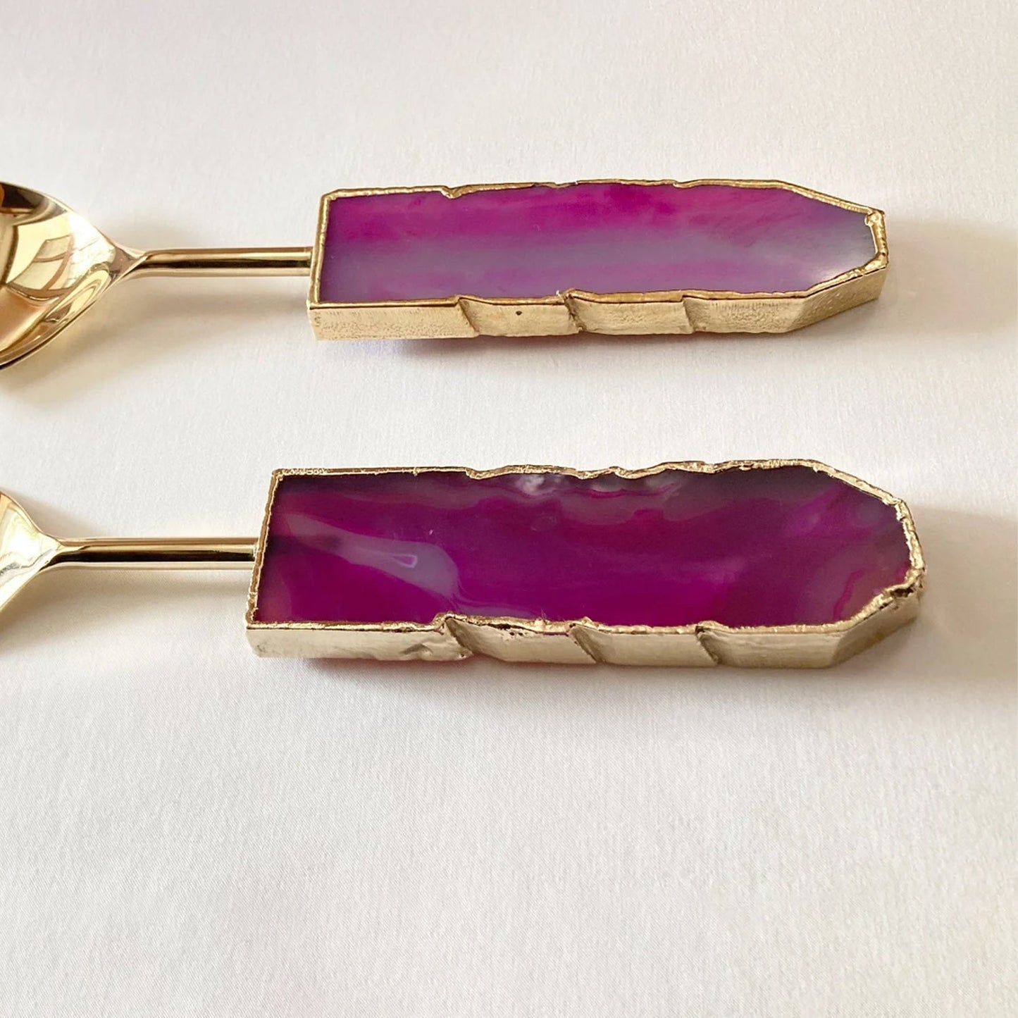 Pink Agate Salad Server - Set of 2-1