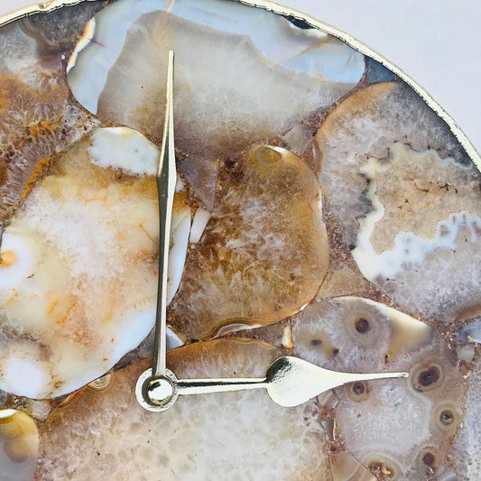 Large Brown Agate Wall Clock/Personalised Momento-1