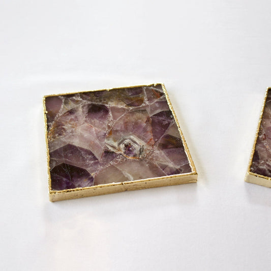 Amethyst Agate - Set of 4 Large Square Coasters | Personalised Momentos-1