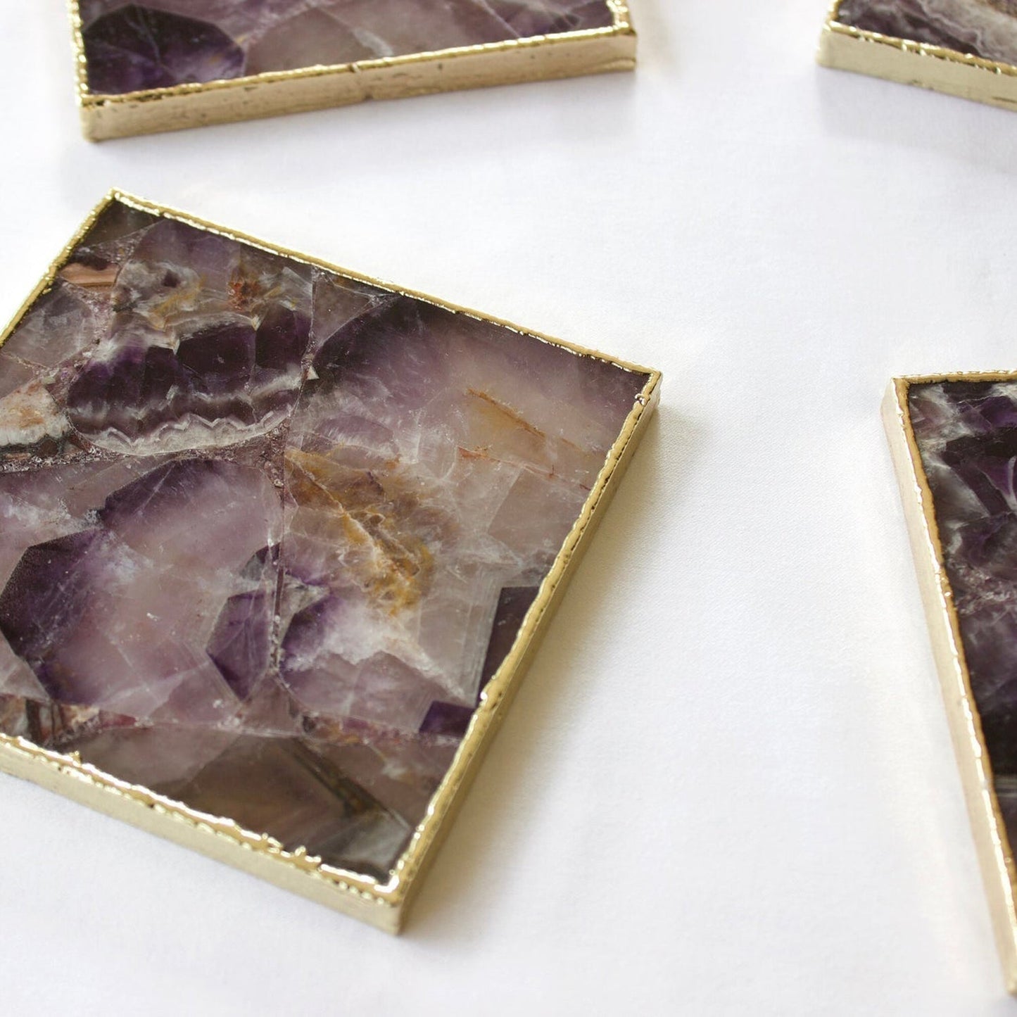 Amethyst Agate - Set of 4 Large Square Coasters | Personalised Momentos-4