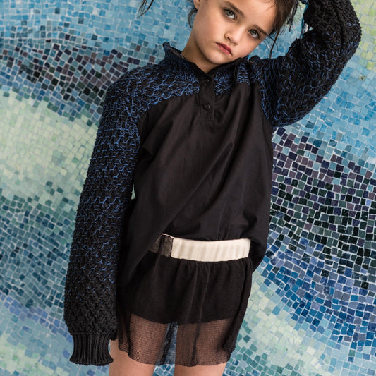 Black Velvet Bloomers with Tulle for Girls