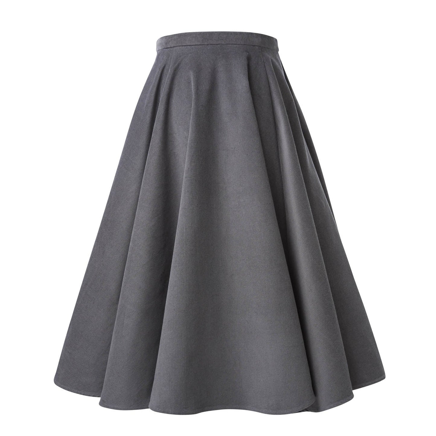 Grey Corduroy Full Circle Skirt