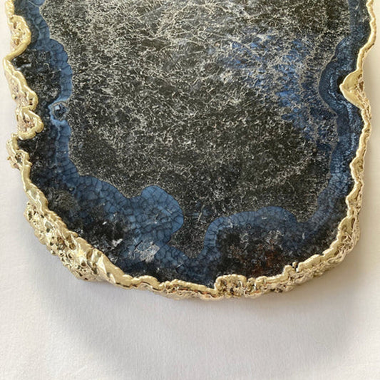 Large Black and Blue Agate Cheese Platter/Tray/Personalised Momentos/Sign Boards-1