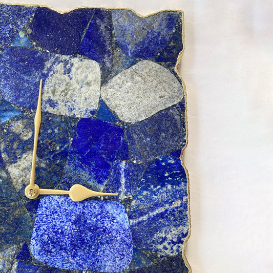 Large Lapis Lazuli Wall Clock/Personalised Momento/10"x15"-1