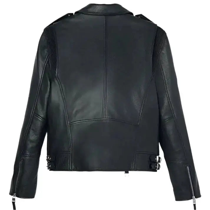 Mens Black Leather Motorcycle Jacket