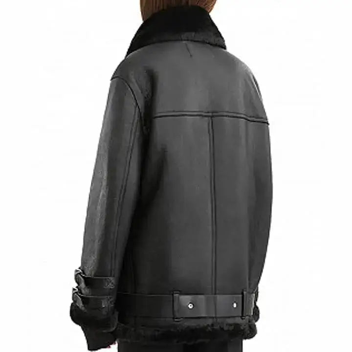 Women’s Black B3 RAF Shearling Aviator Bomber Jacket