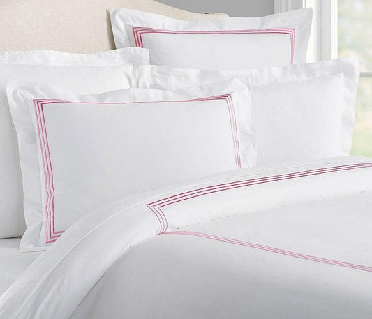 Lines - Pure Linen Embroidered Edge Duvet Cover Sets-0