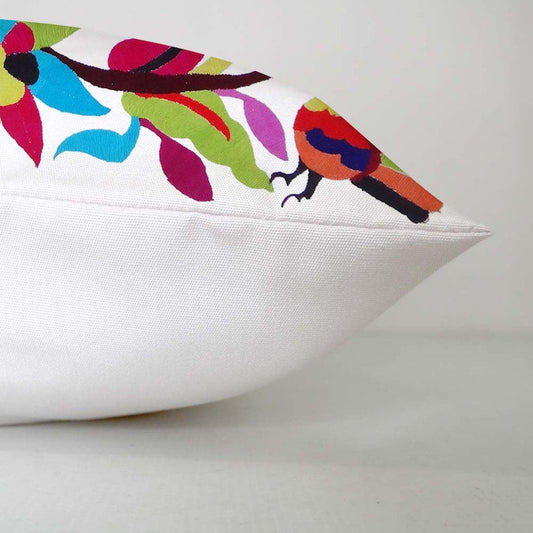 Set of 4 | Mexican Decorative Cushion Covers | Otomi Design Covers | Cotton Linen Fabric | Embroidered | With OR Without Insert-1