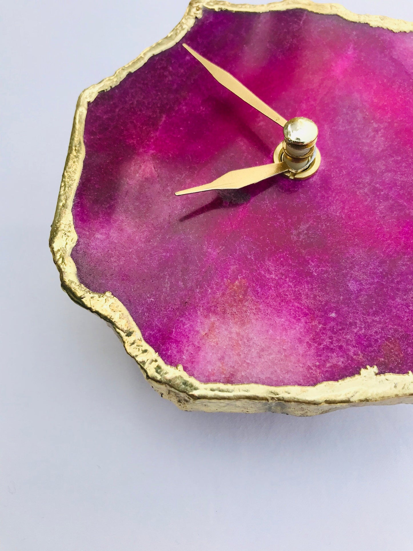 Magenta Agate Aventurine Wall/Desk Clock/Personalised Momento-4