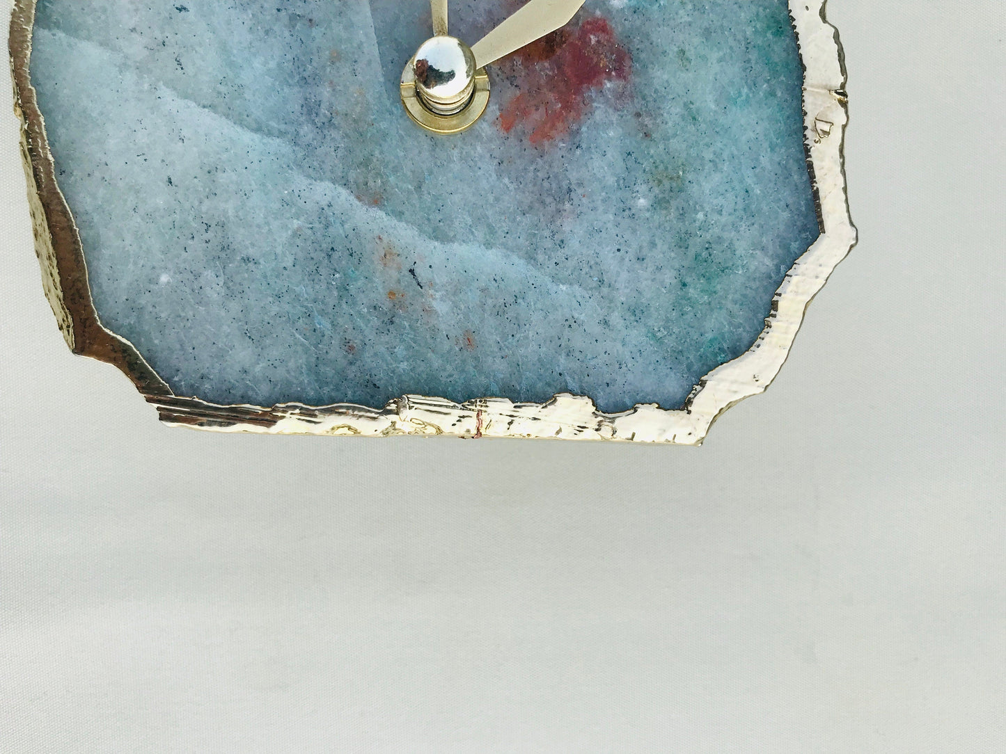 Grey Green Aventurine Agate Desk/Wall Clock/Personalised Momento-4