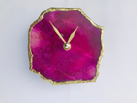Magenta Agate Aventurine Wall/Desk Clock/Personalised Momento-1