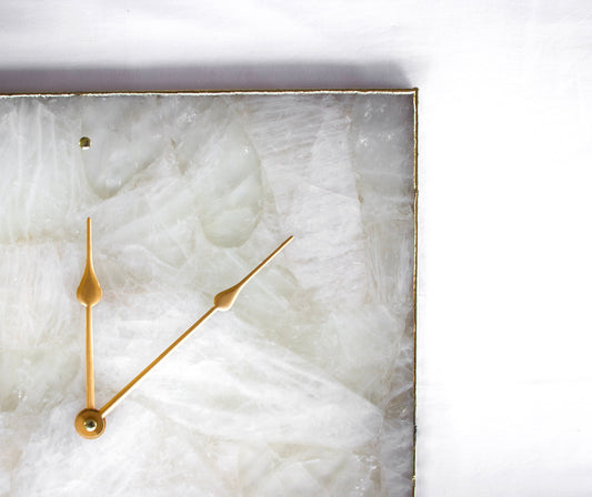 White Agate Wall Clock | Square-1