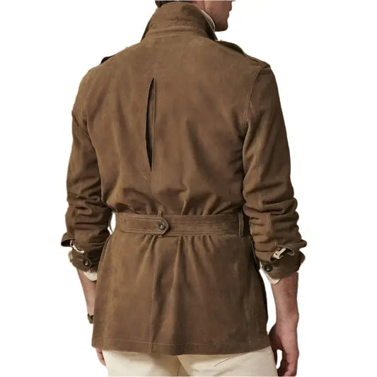 Luxury Suede Safari Jacket with Belt