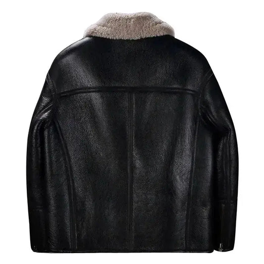 Men’s Black Sheepskin Shearling Motorcycle Jacket