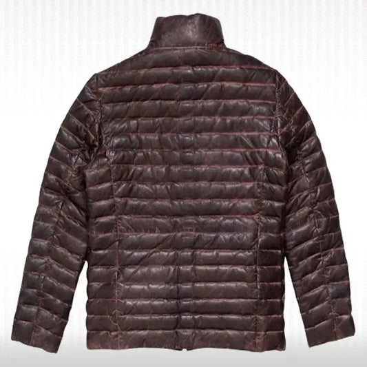 Mens Sheepskin Leather Puffer Jacket