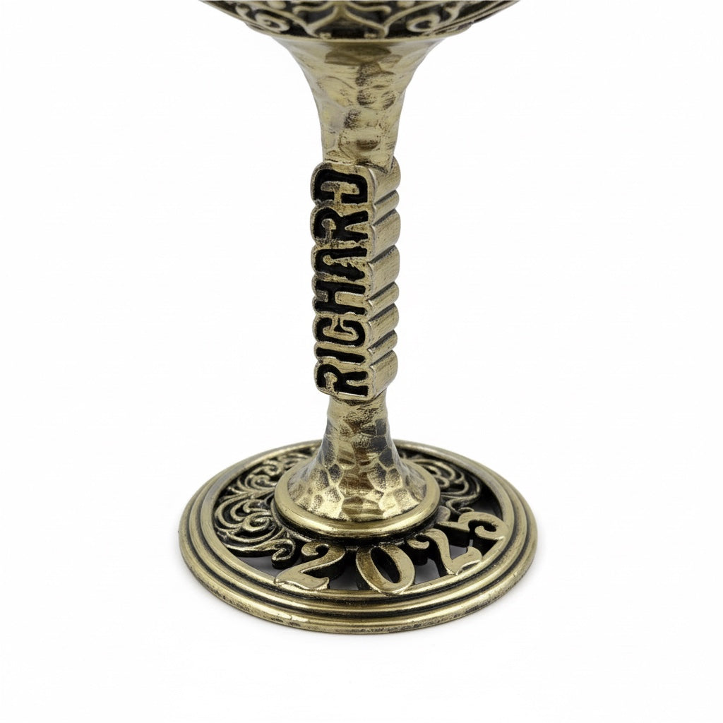 Personalized Wine Glass Set | Engraved Wine Glasses with Electroformed Stem & Base | Set of 2 or 4-4