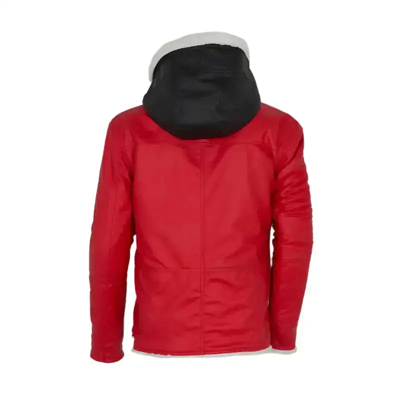 Men's Red and Black Santa Claus Leather Jacket