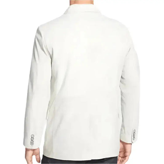 Soft Lambskin White Leather Blazer