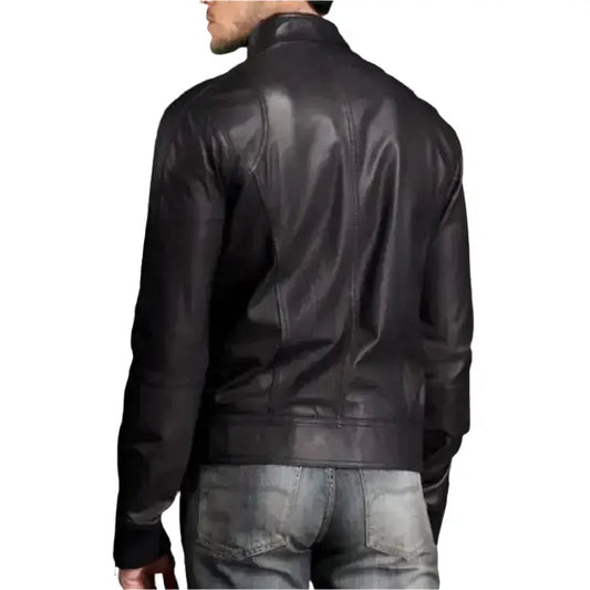Mens Leather Bomber Jacket