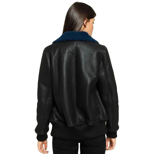 Women’s Black Shearling College Jacket
