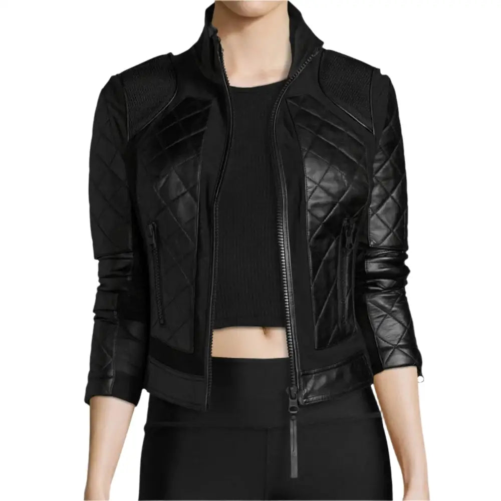 Women's PU Leather Bomber Jacket