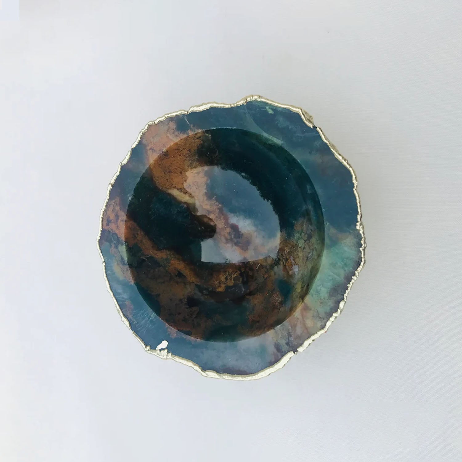Earth Blue Agate Geode Nut/trinket/Jewellery Bowl-1