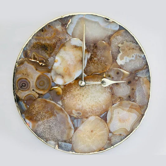 Large Brown Agate Wall Clock/Personalised Momento-0