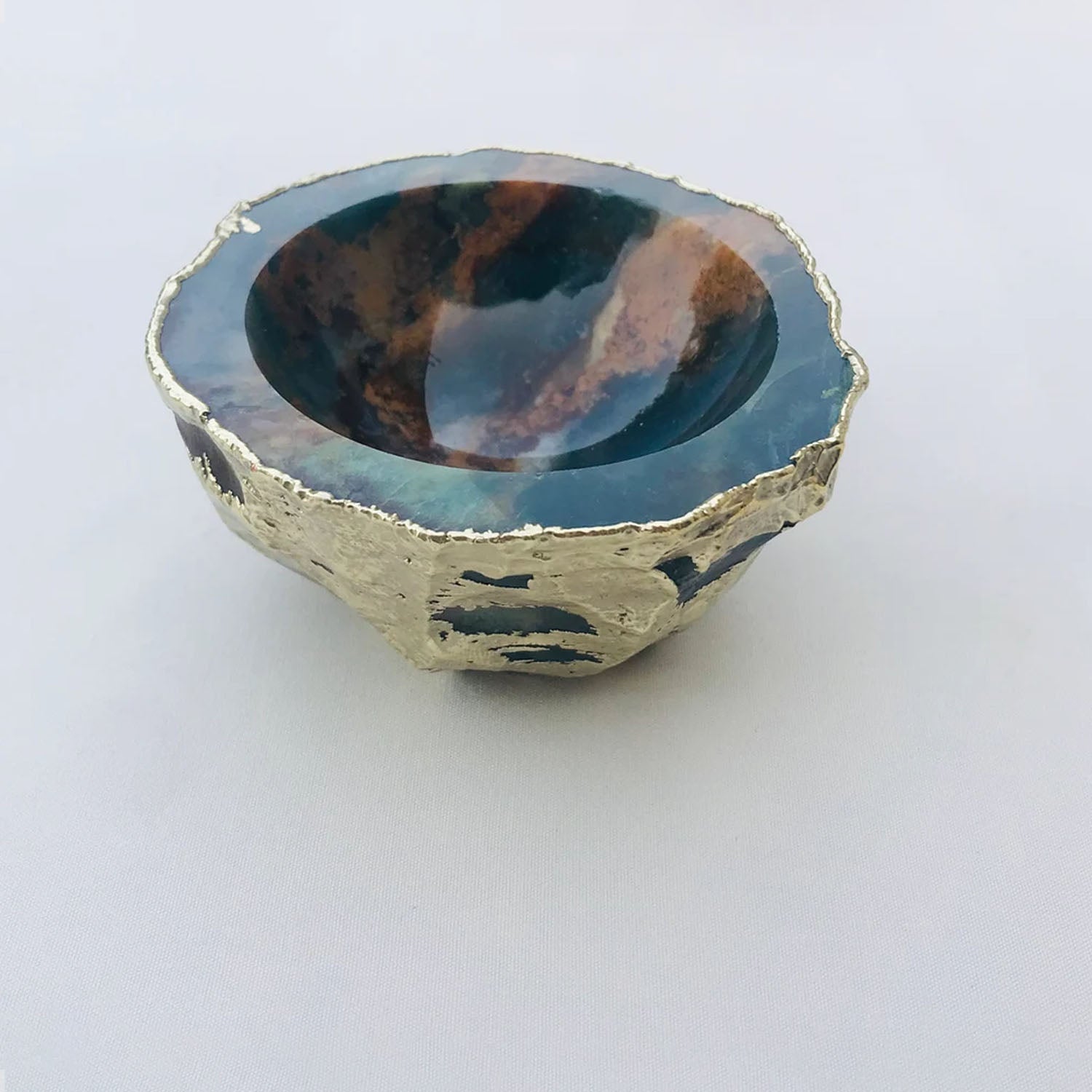 Earth Blue Agate Geode Nut/trinket/Jewellery Bowl-0