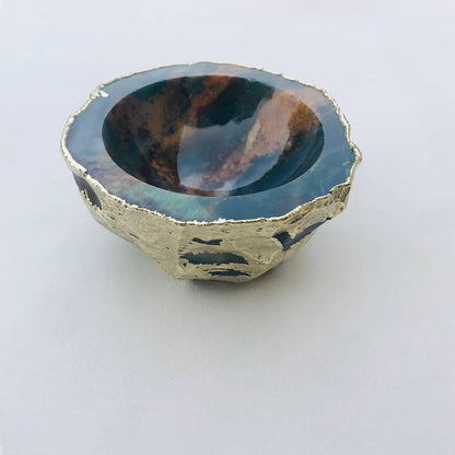 Earth Blue Agate Geode Nut/trinket/Jewellery Bowl-0
