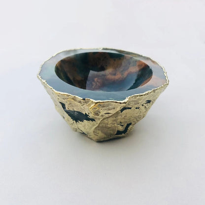 Earth Blue Agate Geode Nut/trinket/Jewellery Bowl-2