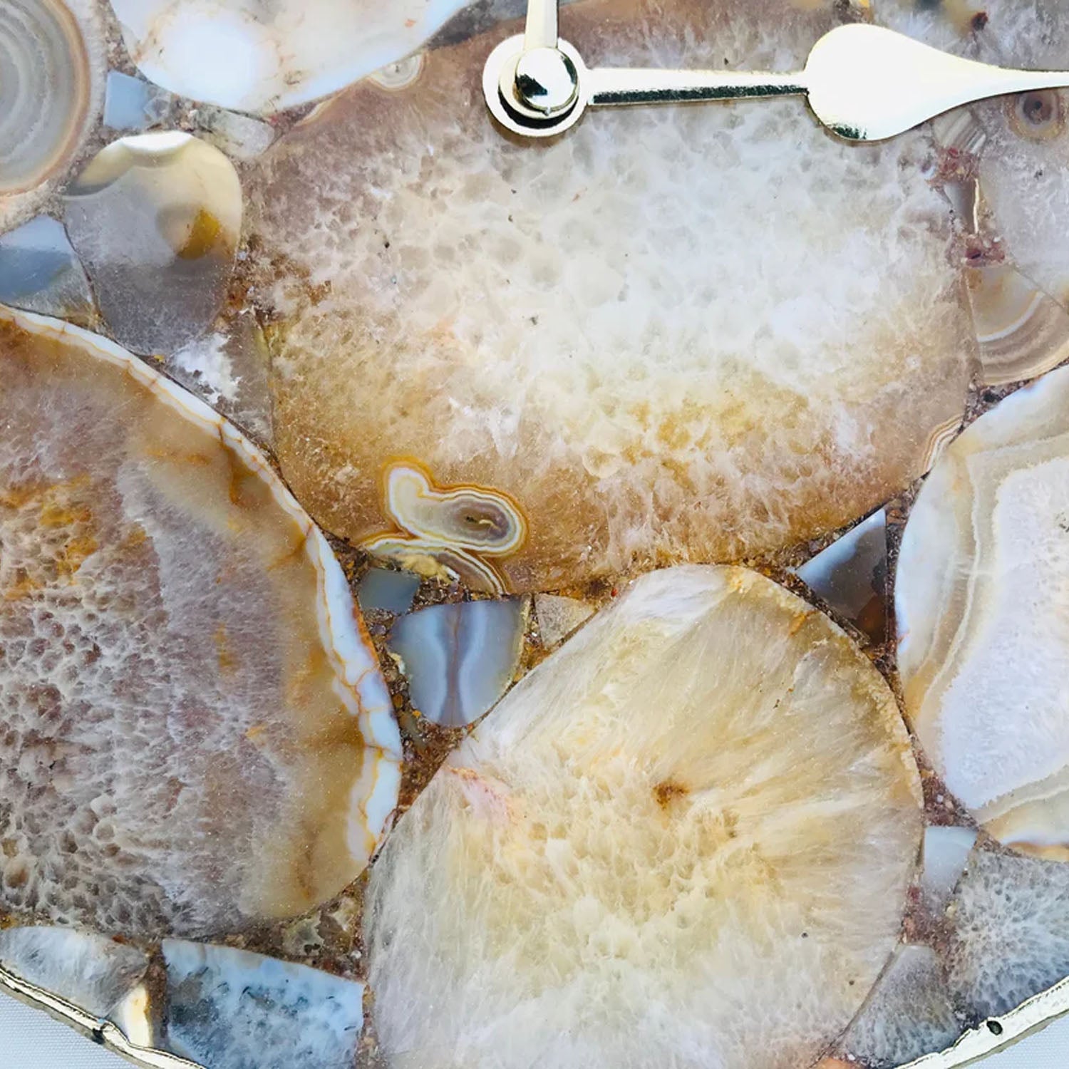 Large Brown Agate Wall Clock/Personalised Momento-2