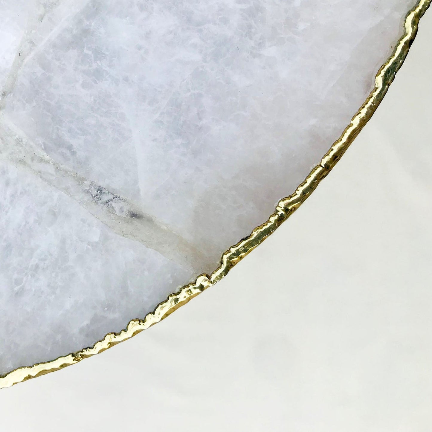 White Agate Round Edge Side/Coffee Table-3