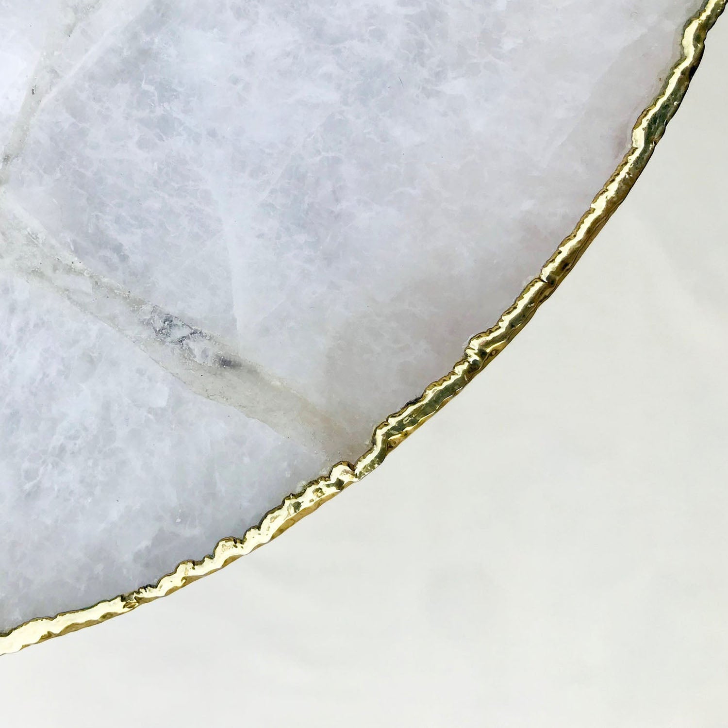 White Agate Round Edge Side/Coffee Table-3