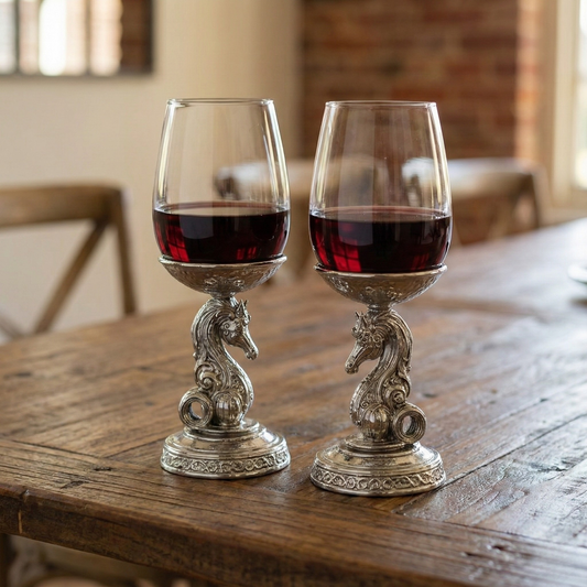 Set of 2/Set of 4 - Knight Wine Glasses-0