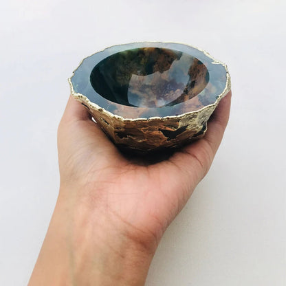 Earth Blue Agate Geode Nut/trinket/Jewellery Bowl-4