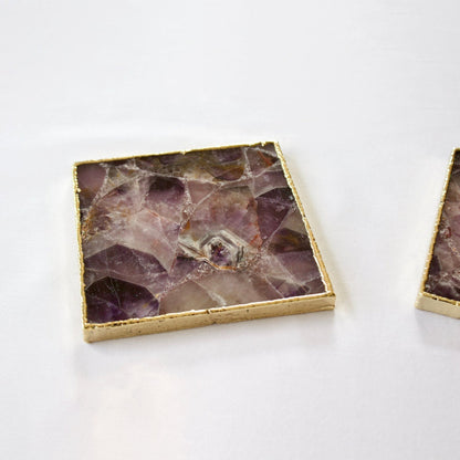 Amethyst Agate - Set of 4 Large Square Coasters | Personalised Momentos-1