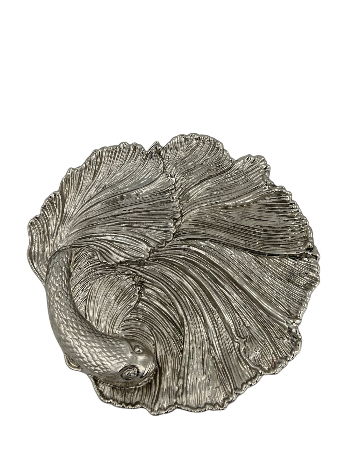 Fish Tray - Decorative Metal Tray | Small Plate | Centrepiece | Home Accent | Antique Gold or Silver Finish-4