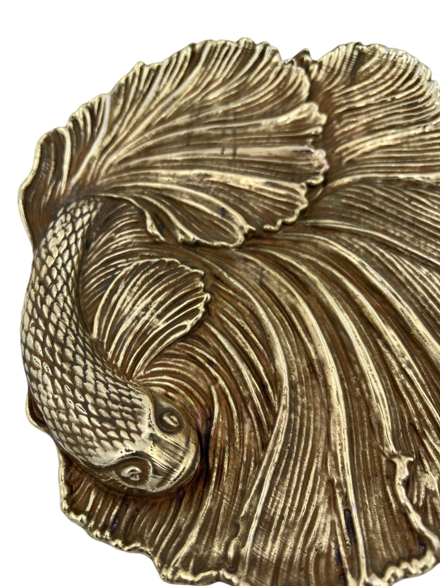 Fish Tray - Decorative Metal Tray | Small Plate | Centrepiece | Home Accent | Antique Gold or Silver Finish-2