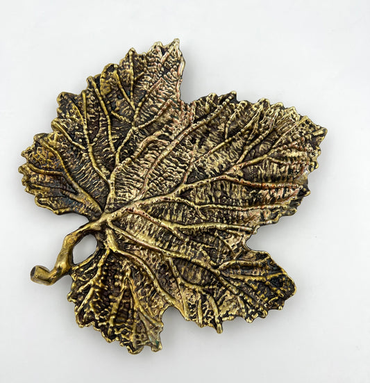 Maple Leaf Tray - Decorative Metal Tray | Small Platter | Centrepiece | Home Accent | Gold, Silver or Antique Finish-1