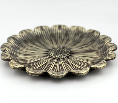 Sunflower Decorative Tray – Electro-formed Flower Jewellery Dish | Gold, Silver, Antique Finish | Flower Inspired Home Accent-2