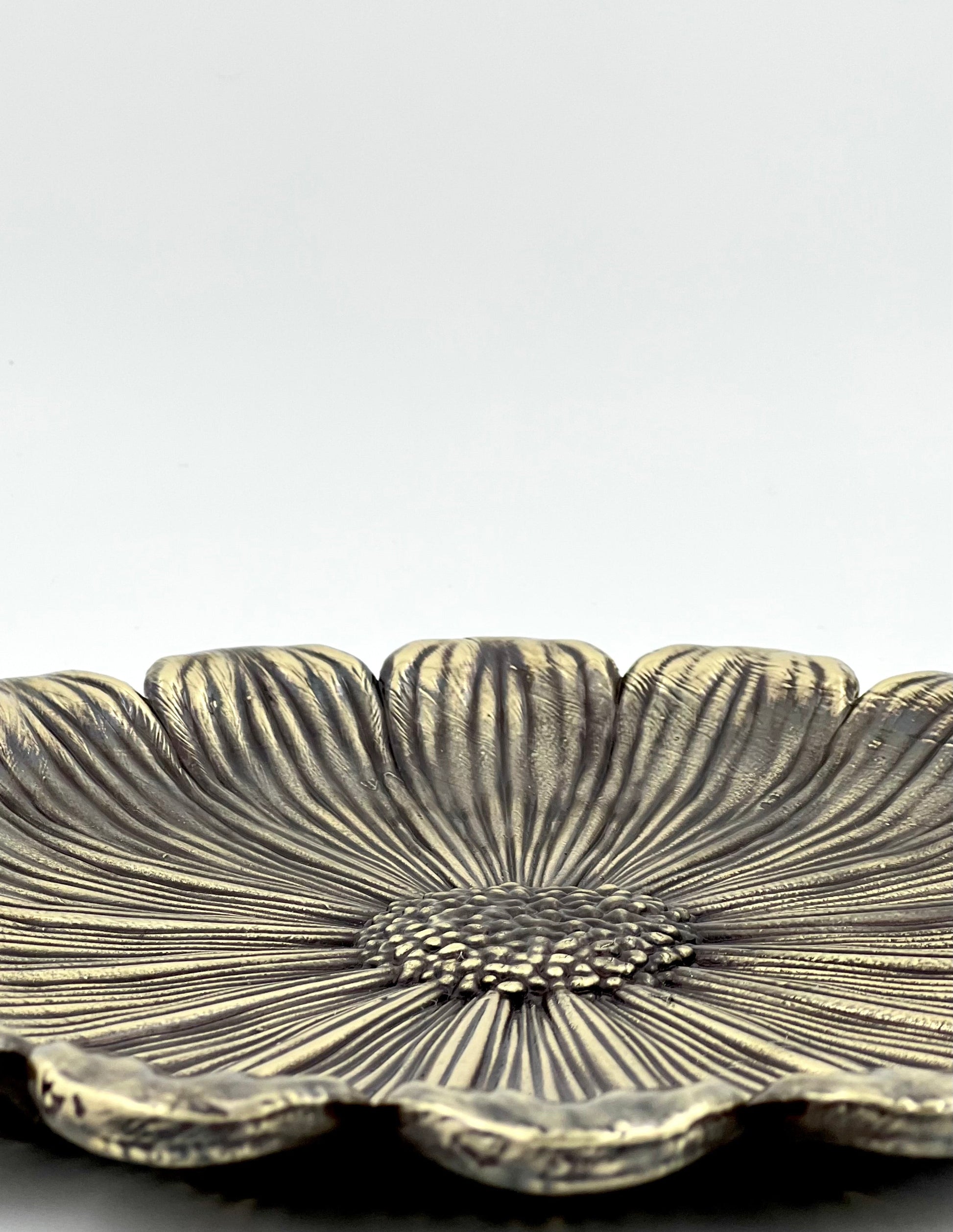 Sunflower Decorative Tray – Electro-formed Flower Jewellery Dish | Gold, Silver, Antique Finish | Flower Inspired Home Accent-3