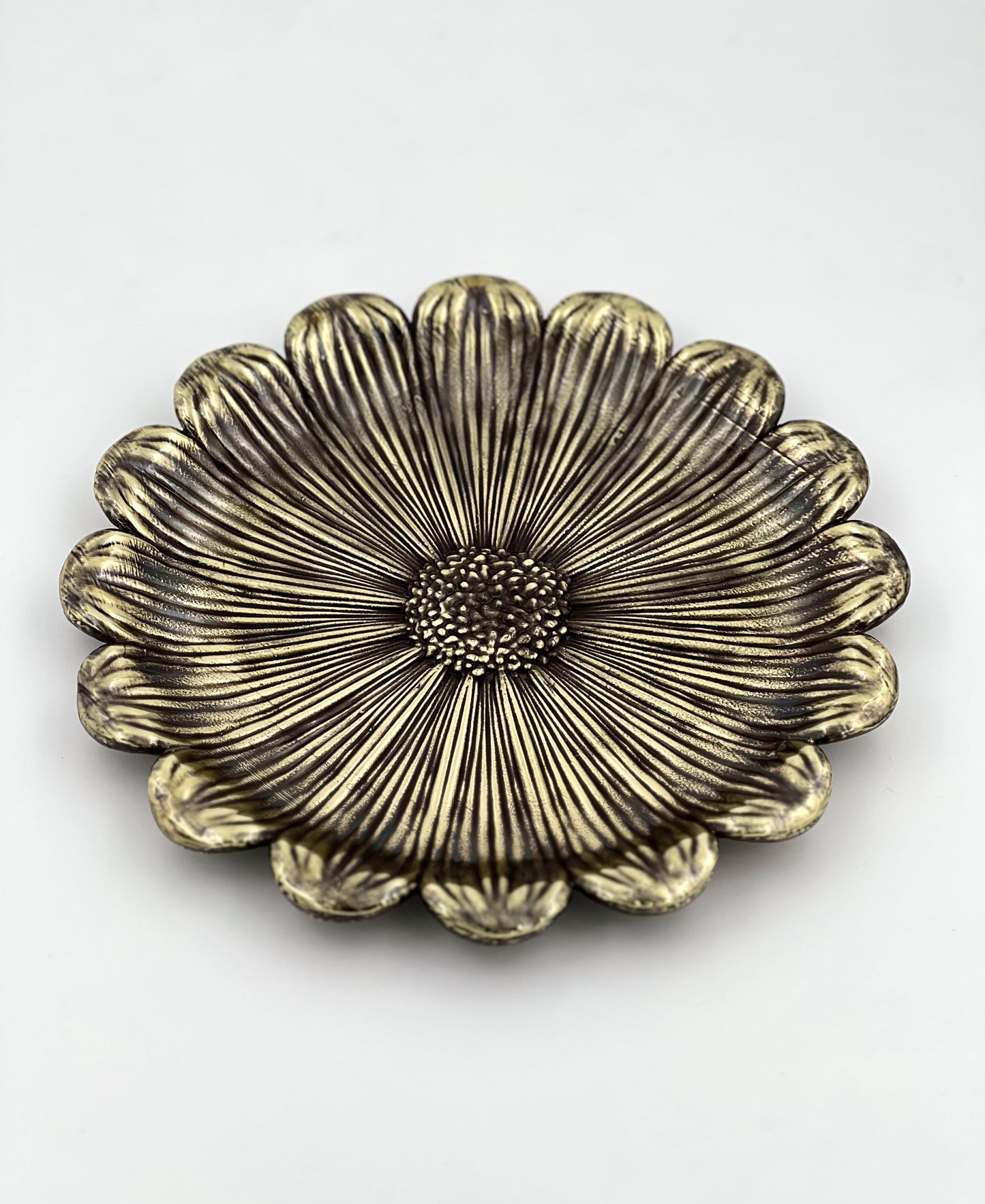 Sunflower Decorative Tray – Electro-formed Flower Jewellery Dish | Gold, Silver, Antique Finish | Flower Inspired Home Accent-1
