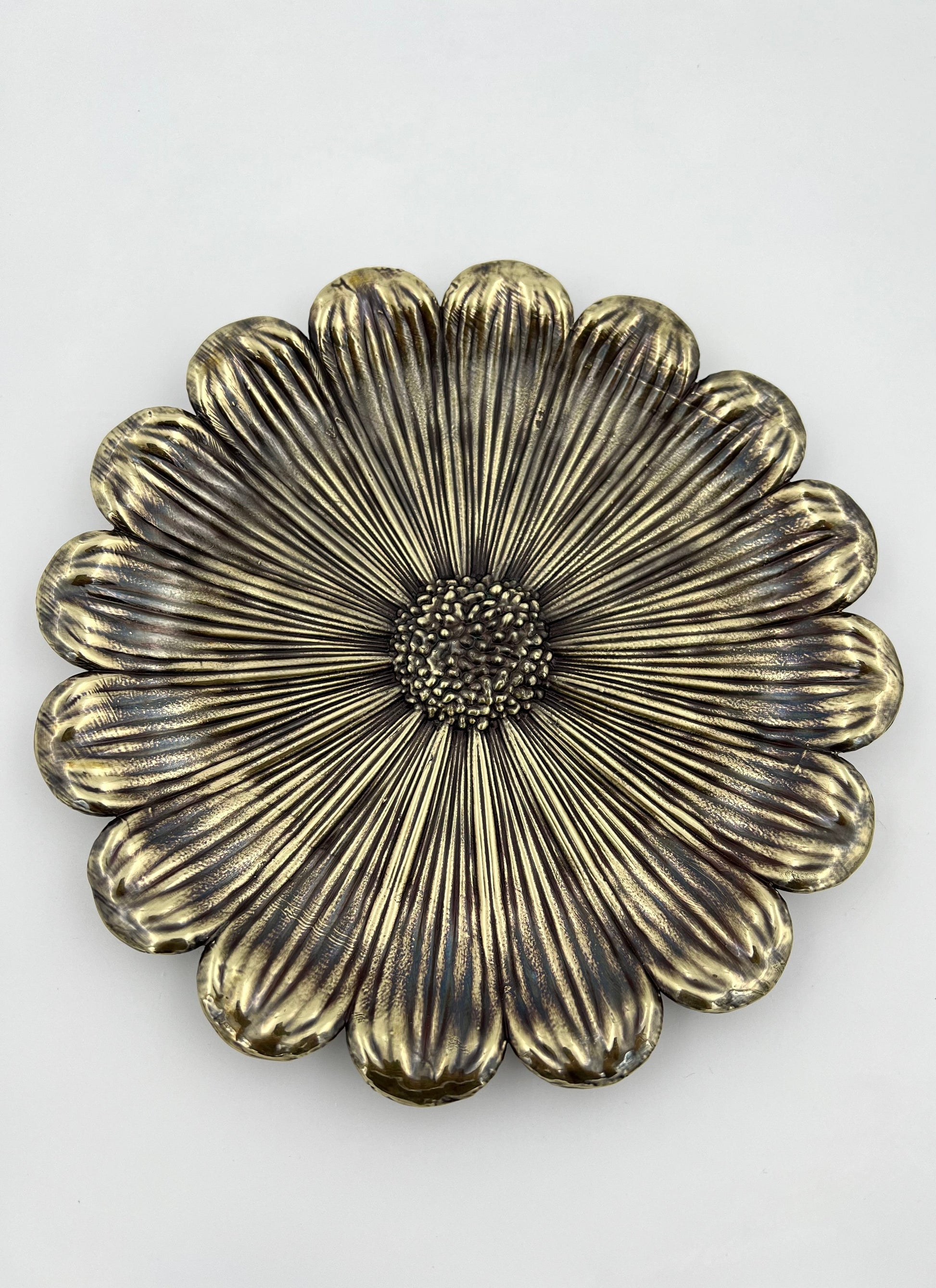 Sunflower Decorative Tray – Electro-formed Flower Jewellery Dish | Gold, Silver, Antique Finish | Flower Inspired Home Accent-0