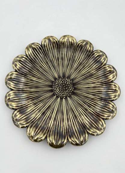 Sunflower Decorative Tray – Electro-formed Flower Jewellery Dish | Gold, Silver, Antique Finish | Flower Inspired Home Accent-0