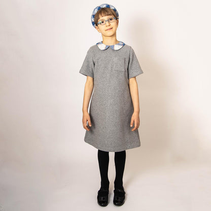 Kids Grey Fleece A-Line Dress