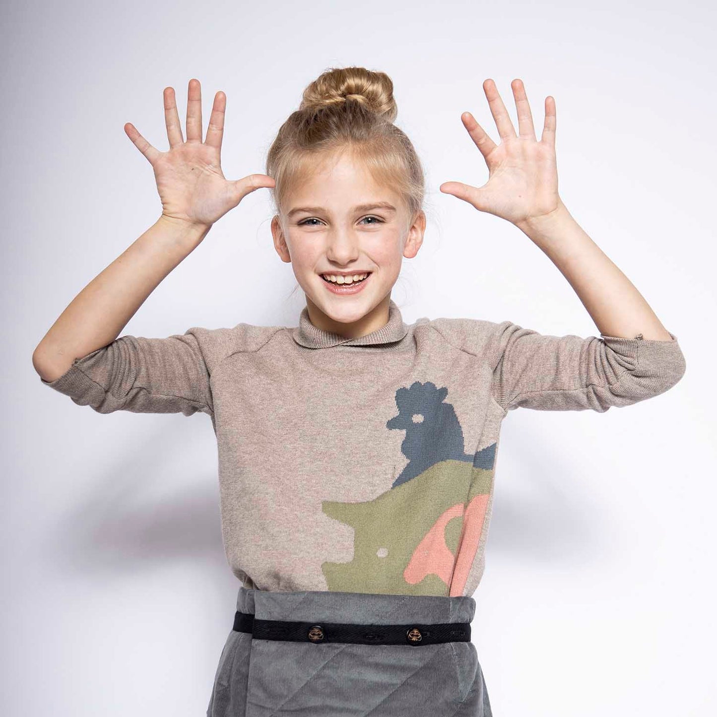 Beige Knitted Kids Sweater