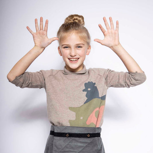 Beige Knitted Kids Sweater