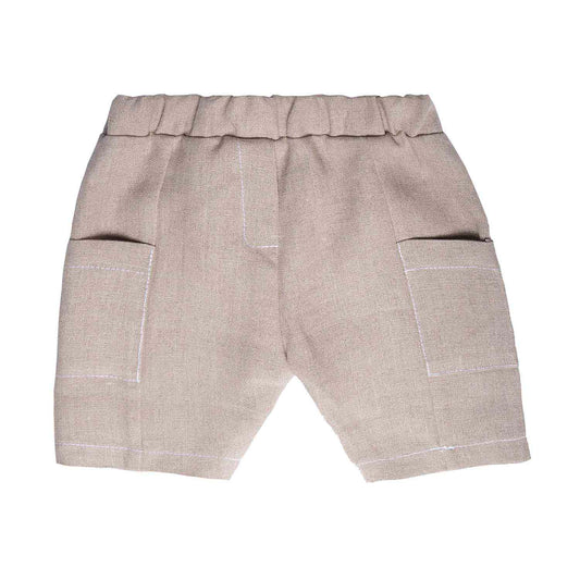 Beige Linen Baby Pants