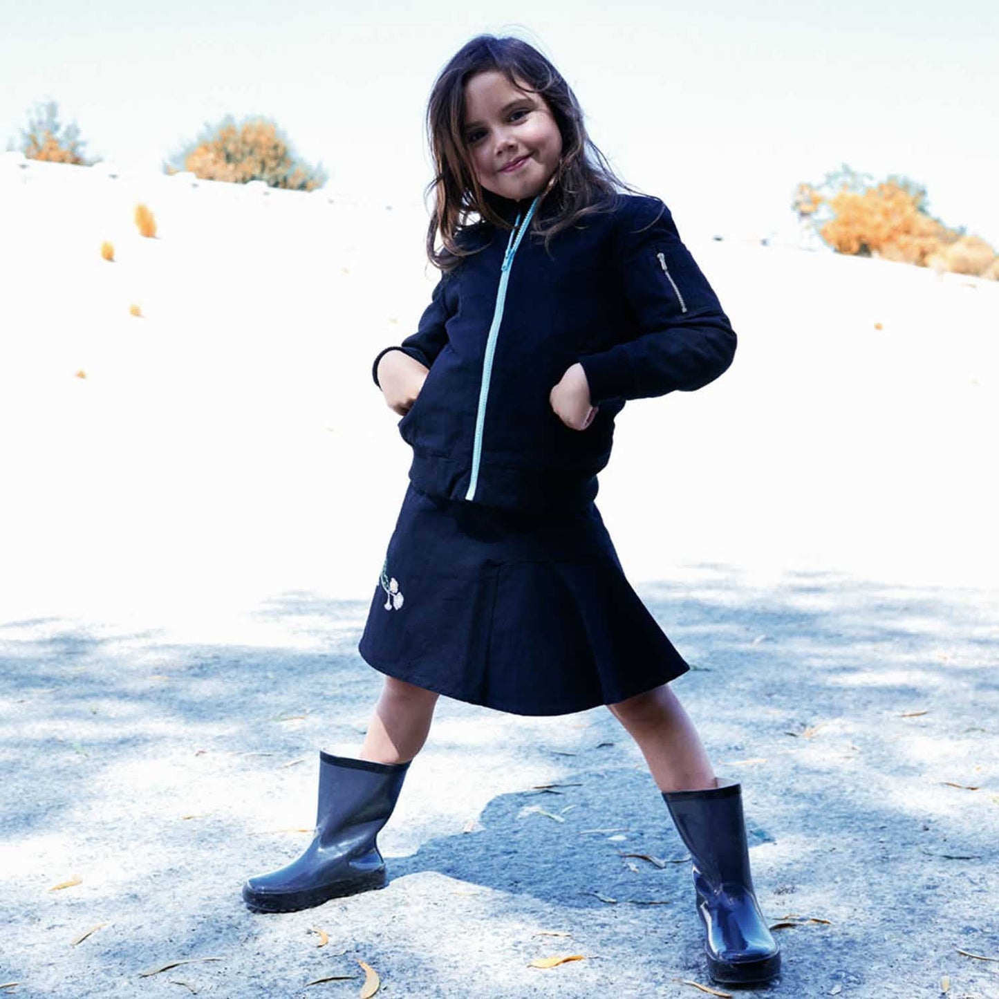 PRELOVED Black Bomber Jacket with Floral Emproidery, 1 year